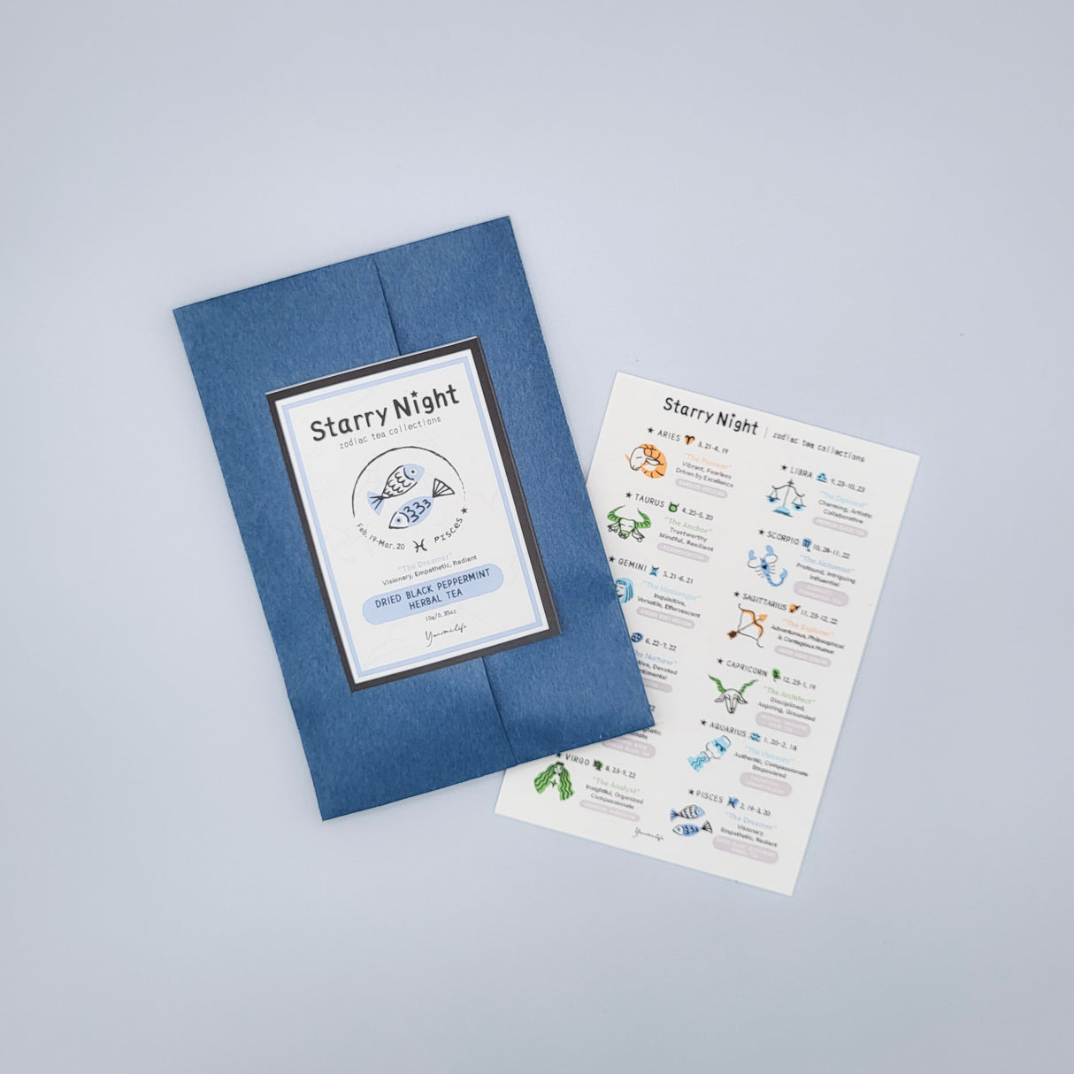 #1047.TX Starry Night — Pisces(魚座)/ Dried Black Peppermint Herbal Tea yunomi.life