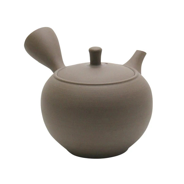 Shoko Kiln (F417): Earth Maru - Brown Clay Kyusu -teepannu (320 ml) 晶光茶泥丸急須