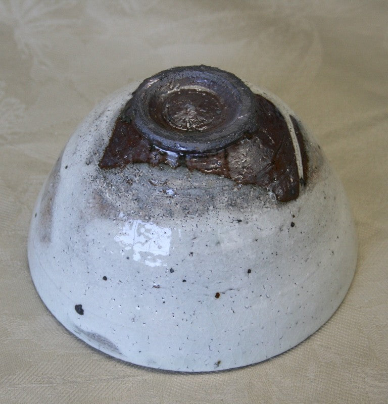 ヤマキイカイ Y1548:石堂窯 常滑白粉引抹茶碗 石堂粉引抹茶碗