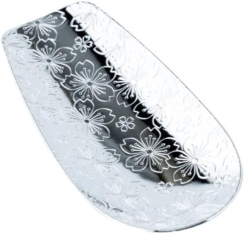 Aoyoshi: Stainless Chasaji Sakura Design Tea Scoop ステンレス茶箕 さくら