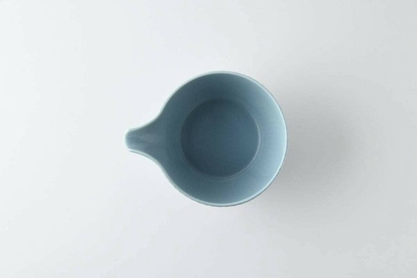 Oda Pottery: Sazanami Design Porcelain Bowl with Pouring Lip (Dark Blue) 小田陶器さざなみ片口小鉢(ブルーグレー)