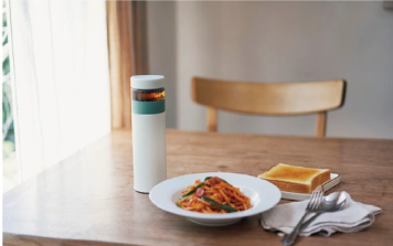 Lalaluctus ティーボトル - ステンレススチールタンブラー(ティーストレーナー付き) - クリームホワイト - 400 ml