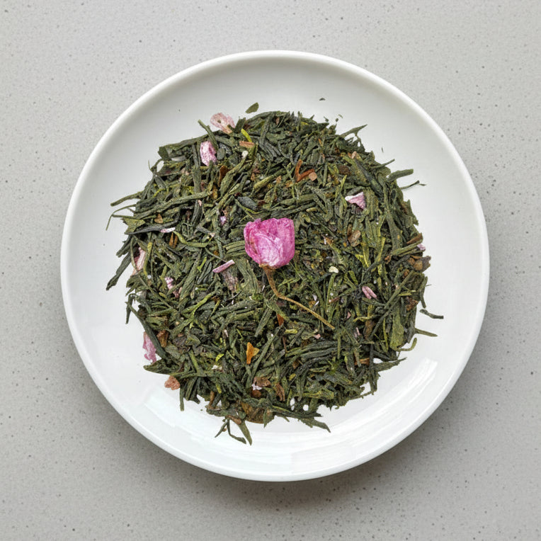 #0154.S4 Sakura Sencha with Sugared Sakura Leaves (Chasandai) 桜煎茶