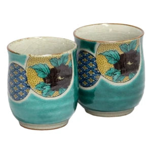 Kutaniyaki vihreä tausta Marumon-kuviolla - Yunomi Cup