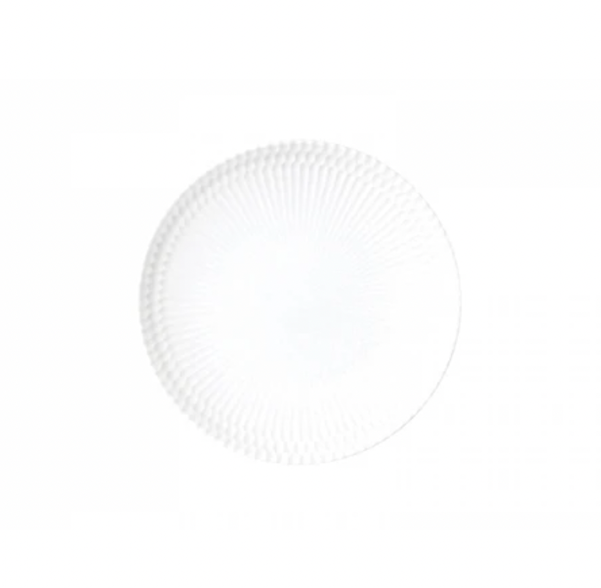 Oda Pottery: Sazanami Design 20cm Plate (White) 小田陶器さざなみプレート 20cm(白)