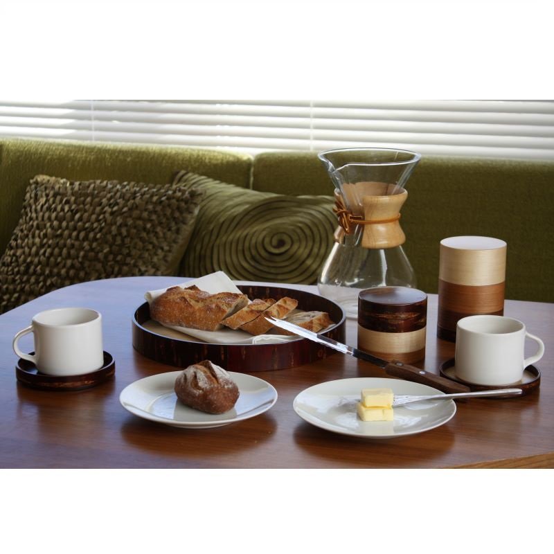 Fujiki Denshiro: Wazutsu Series Kabazaiku Tea Canisters, 4-color Sakura 輪筒4色 茶筒 さくら - Yunomi.life