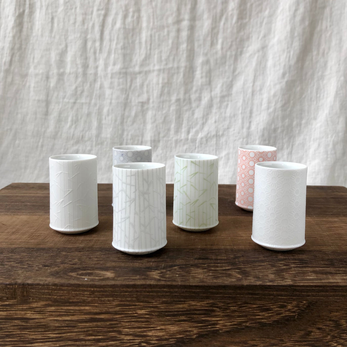 ヤマニ - ミヤマ食器:笹竹ぐい呑みショットグラス6個セット(木箱入り)