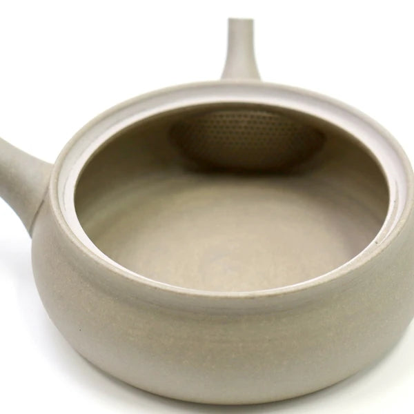 Gyokkou Kiln (Limited Stock): Yakijime Tokoname Kyusu Tea Pot (250 ml) 玉光焼締平型急須