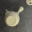 Shoko Kiln (F416): Clouds Maru - Off White Clay Kyusu Tea Pot (320 ml) 晶光白泥丸急須
