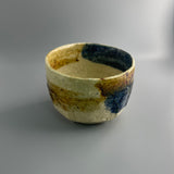 Keizan Kiln: Handcrafted Mingei Oribe Guinomi Cup with Wooden Box 桂山作:手造り民藝織部ぐい呑