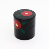 Korindo Echizen: Urushi Tea Canister Kuro-Tsubaki - 光琳堂 越前漆器: うるし茶筒「黒椿」