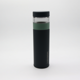 Lalaluctus ティーボトル - ステンレススチール製タンブラー（ティーストレーナー付き） - ダークグレー - 400 ml