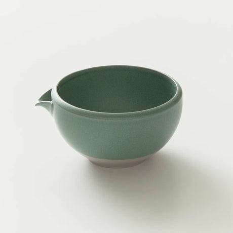 Origami Tea - Pour Take Green - Minoyaki Porcelain Matcha Bowl with Pouring Lip at yunomi.life
