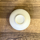 Yamaki Ikai F1543: Rustic Handmade White Minoyaki Matcha Bowl with Silver Rim (Last 2 units!)
