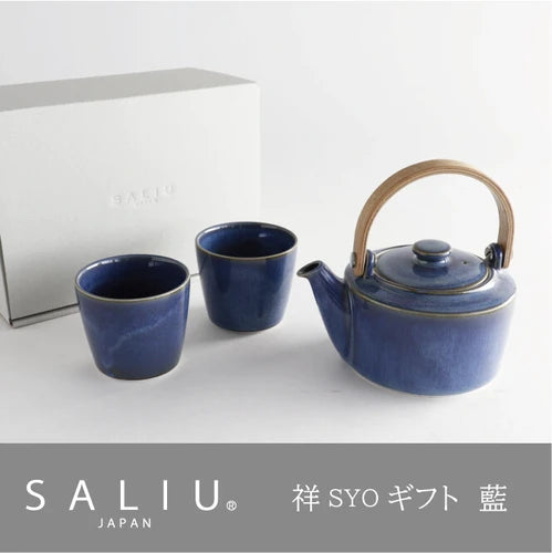 SALIU -SYO- Dobin Tea Pot & Cups Gift Set (Indigo)【祥】土瓶急須 ギフト（藍）