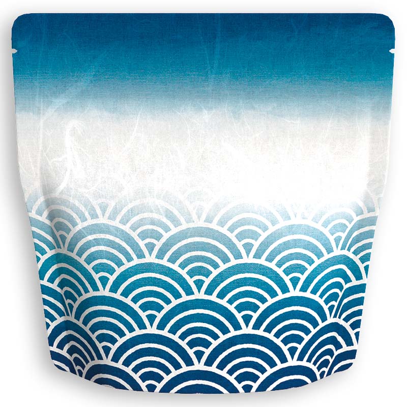 Yoshimura Pack 3722 Resealable Washi Paper Bag Blue Ocean Waves 雲竜 青海波