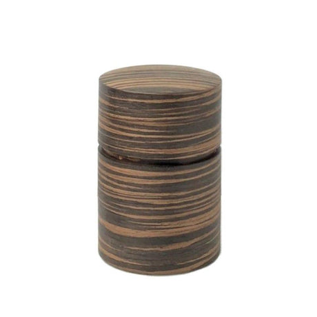 Fujiki Denshiro: Obizutsu Tea Canister - Ebony Wood Grain 帯筒　茶筒（大）黒檀柾目 - Yunomi.life