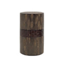 Fujiki Denshiro: Oyama Sakura Bark Chazutsu, Ajiro Weave (Horizontal Stripe) by Arakawa Keitaro 総皮茶筒 大山桜 アジロ 横（荒川慶太郎　作） - Yunomi.life