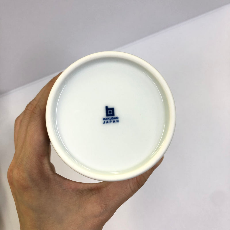 Hakusan Porcelain: Hasamiyaki Cup - "Threads of Hemp" (Indigo or Sepia)