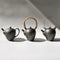 Nankei Pottery: Acorn-shaped Bankoyaki Dobin Tea Pot with Brass Handle (Dark Brown, 430ml) - Yunomi.life