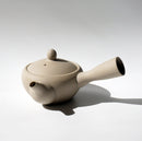 Nankei Pottery: Bankoyaki Kyusu Teppatsu with Ceramic Mesh Strainer (Sand, 240ml) - Yunomi.life