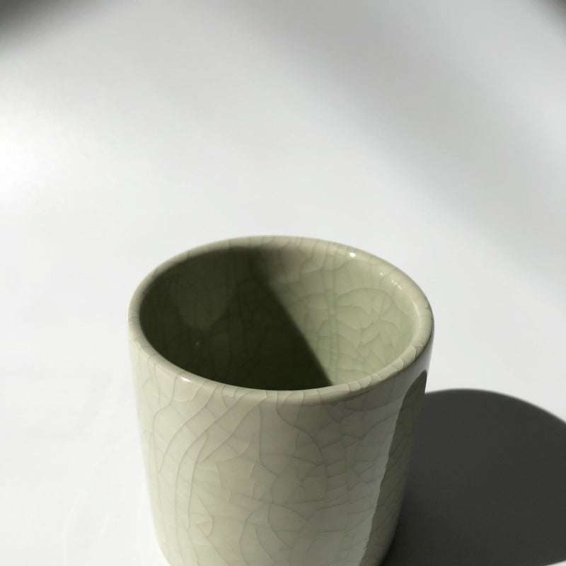Nankei Pottery: Ink Crackle Yunomi Tea Cup (Light Green, 240ml) - Yunomi.life